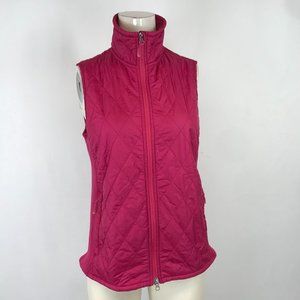 L.L. Bean Quilted Sleeveless Vest in Bright Pink